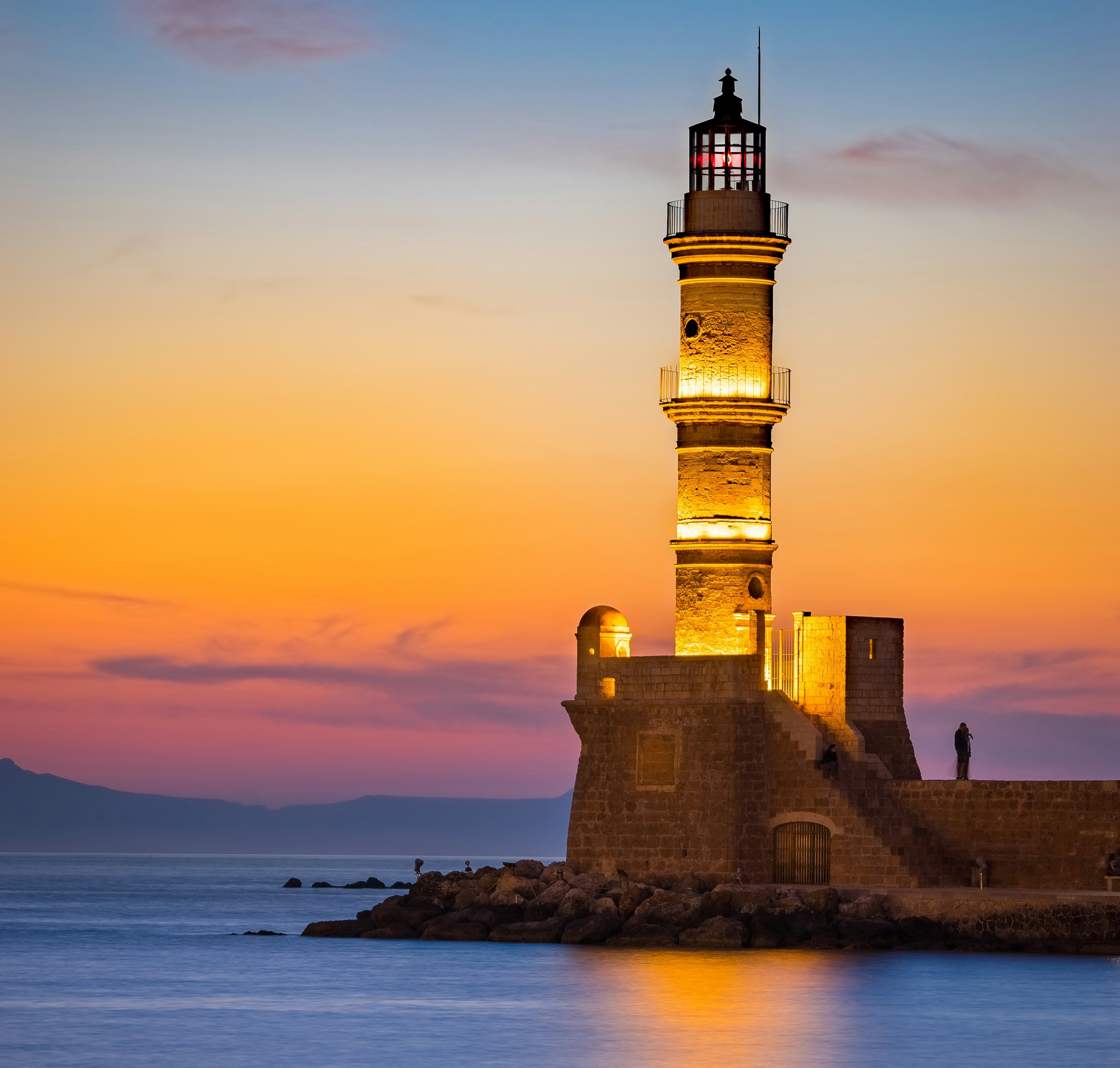 Chania Venetian Harbor with iconic lighthouse