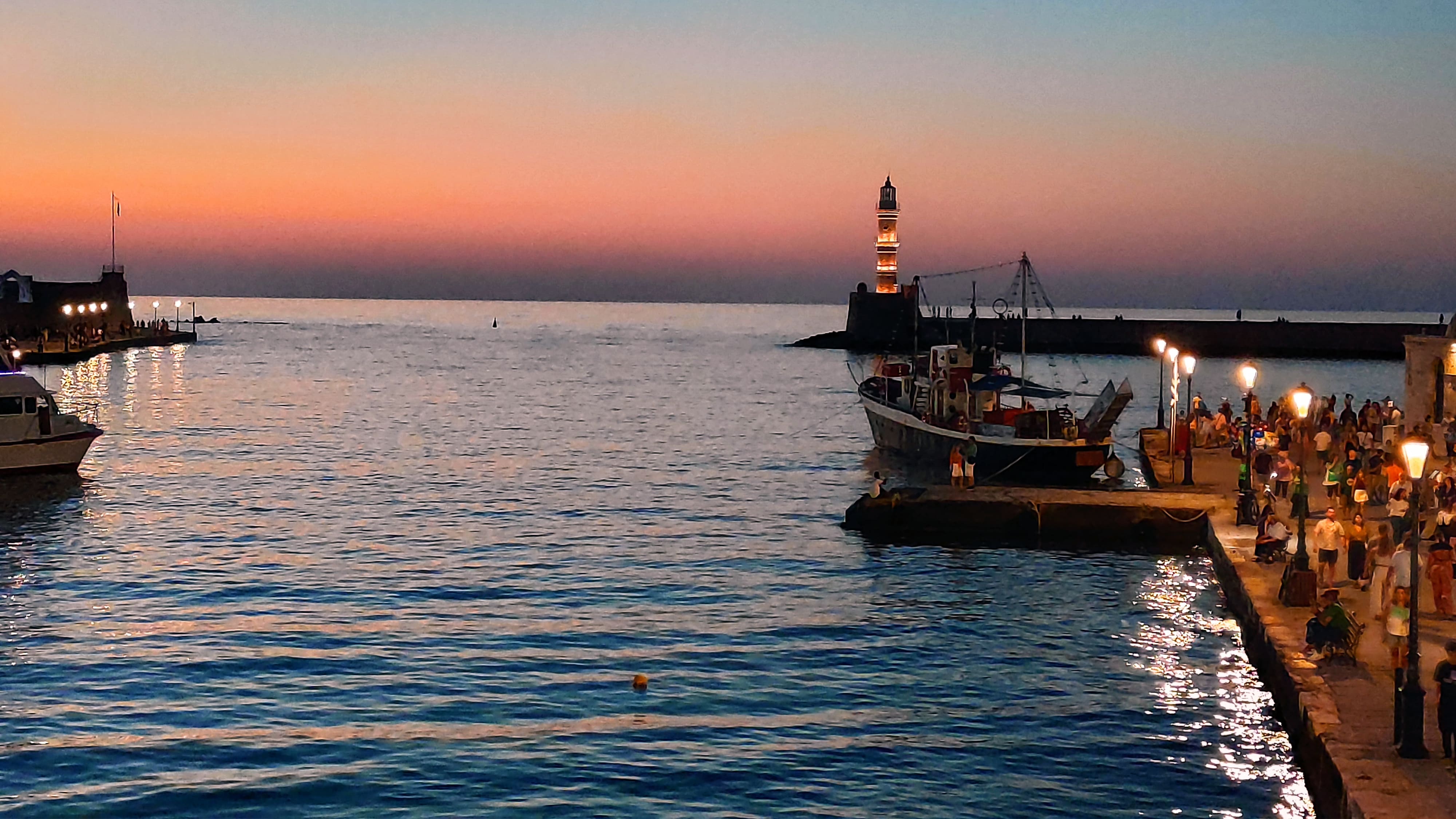 Chania Old Harbor at Night