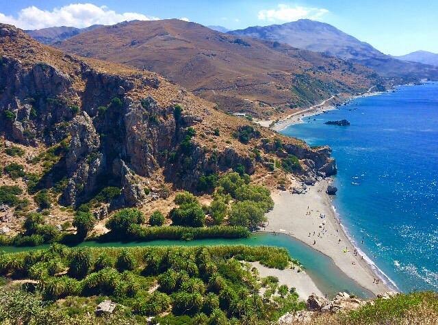 Preveli Beach and palm forest in South Crete